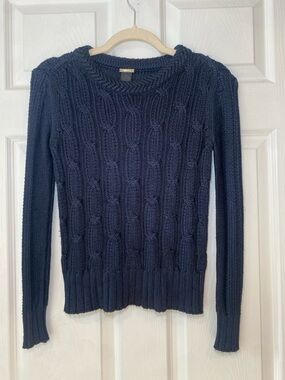 Magaschoni Navy Cable-Knit Crewneck Sweater